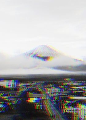 Mount Fuji Glitch Style