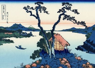 Hokusai Ukiyoe Lake Suwa