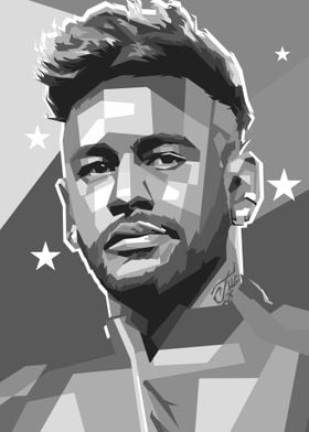 Neymar black and white art