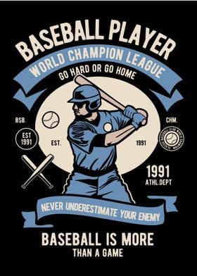 Baseball Player Vintage 