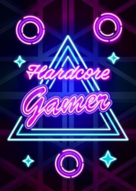 Hardcore Gamer Neon poster