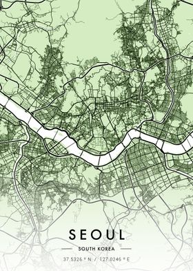 Seoul City Map Green