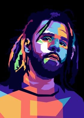 J cole rapper in pop art