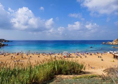 Golden Bay Beach In Malta