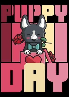 Puppy Day Dog Rose Heart