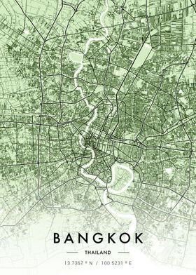 Bangkok City Map Green