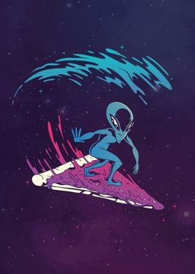 Alien Pizza Surfer