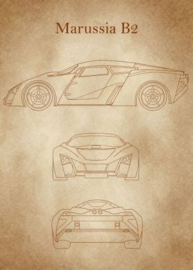 Marussia B2 Blueprint old 