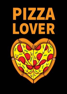 Pizza lover motif heart