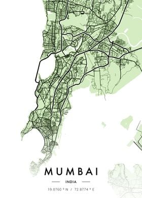 Mumbai City Map Green