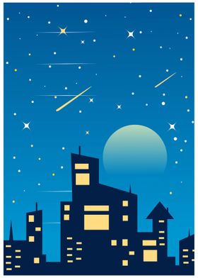 night city vector illustra