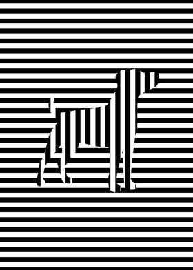 Dog on Stripes