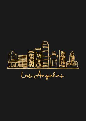Los Angeles One Line Art
