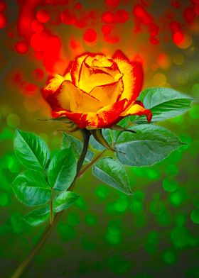 red and yellows rose