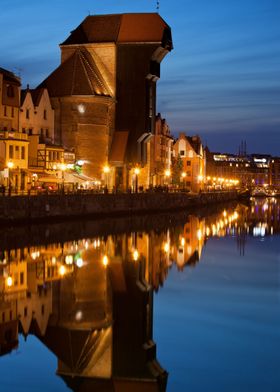 Gdansk Old Town By Night