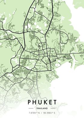 Phuket City Map Green