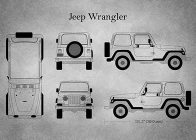 Jeep Wrangler gray old 