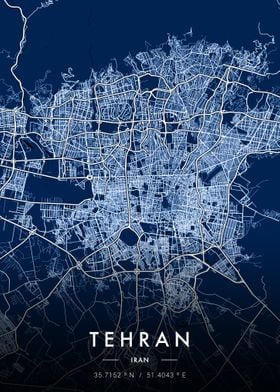 Tehran City Map Blueprint