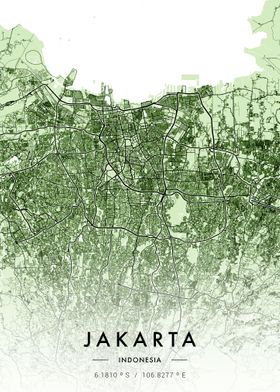 Jakarta City Map Green