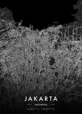 Jakarta City Map Dark