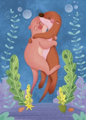 Otter hug