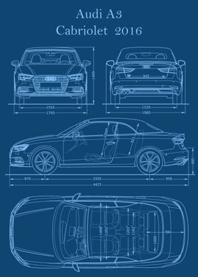 Audi A3 2016 Blueprint 