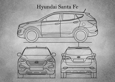 Hyundai Santa Fe gray old 