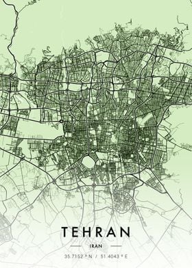 Tehran City Map Green