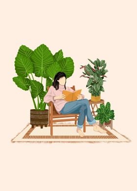 Reading with plants