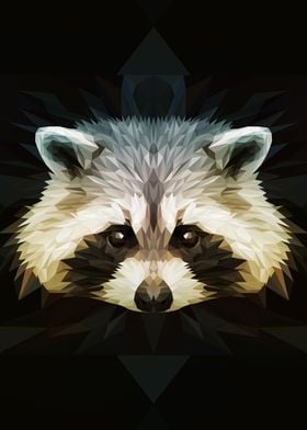 racoon low poly