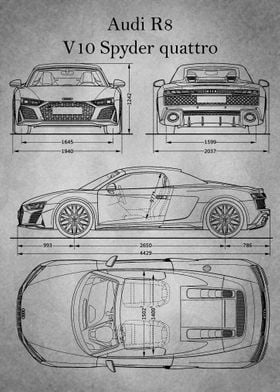 Audi R8 V10  gray old