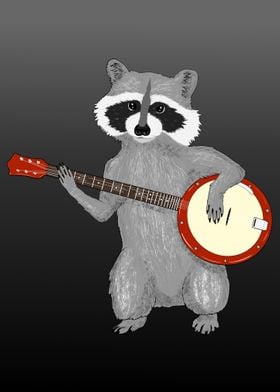 Racoon playing the Banjo