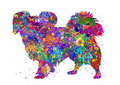 Papillon dog watercolor