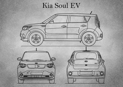 Kia Soul EV 2017 gray old 