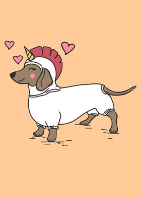 Cute Dachshund Unicorn