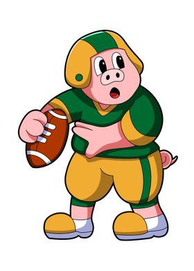 'Pig Football Sports' Poster by Markus Schnabel | Displate