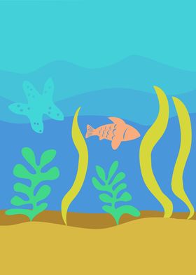 Fish undersea artstyle 