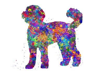 Labradoodle dog watercolor