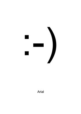 Arial typography smiley