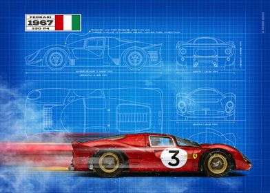 Ferrari 330 Blueprint