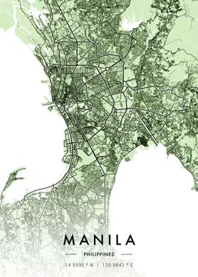 Manila City Map Green