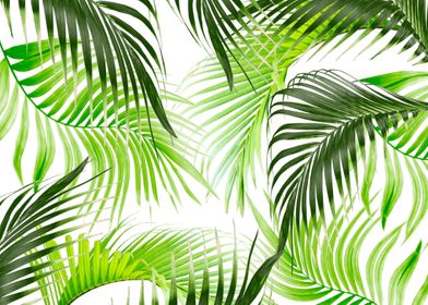 Tropical palm leaf art