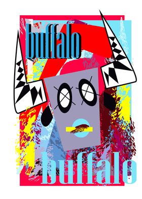 Buffalo pop art abstract c