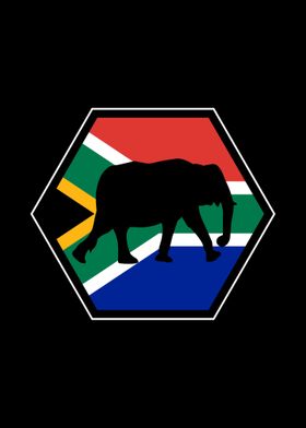 Elephant South Africa Flag