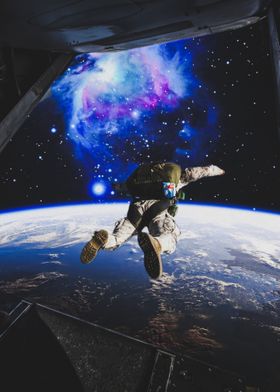 Paratrooper Jump in Space