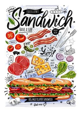 Fast Food Sandwich Sub 