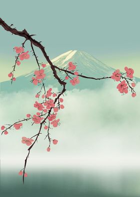 Cherryblossom and mountain