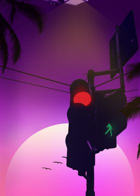 traffic light synthwave