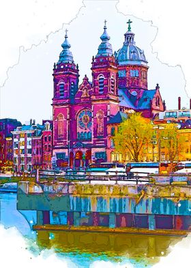 amsterdam in watercolor