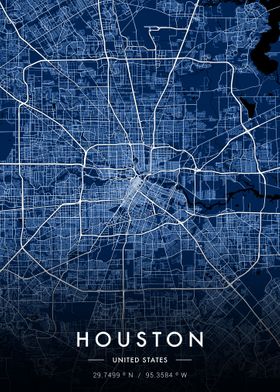 Houston City Map Blueprint